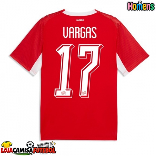 Camisa de Futebol Suíça Ruben Vargas #17 Equipamento Principal Mundo 2026 Manga Curta